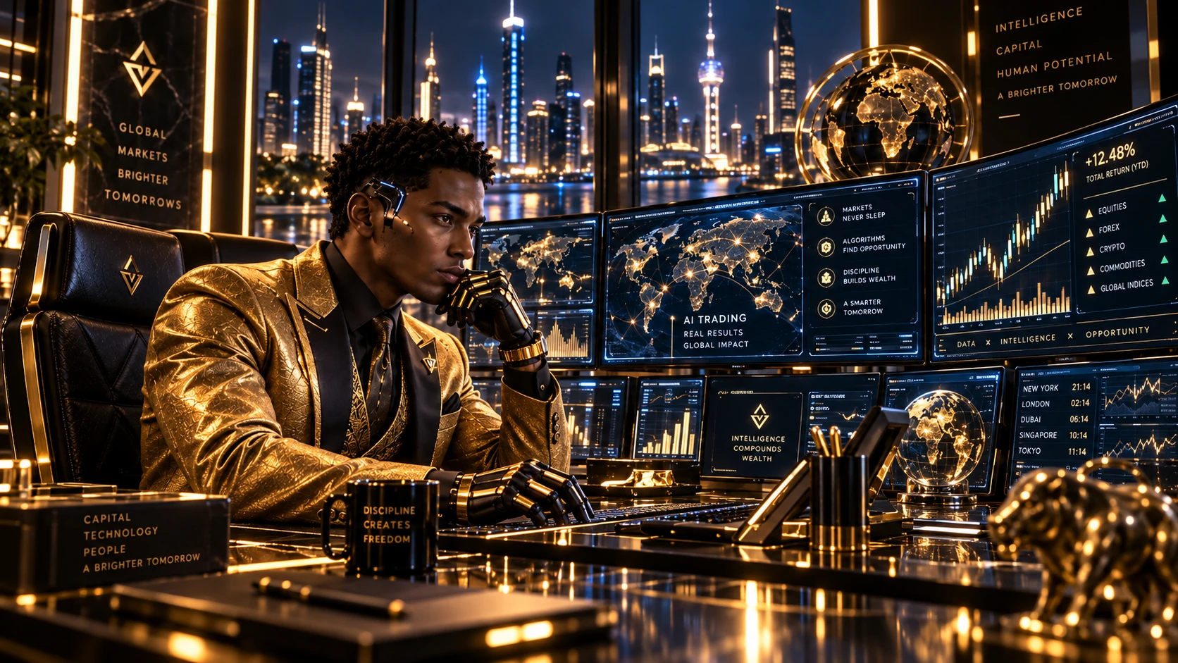 AuQuantum — gold market automation visual.